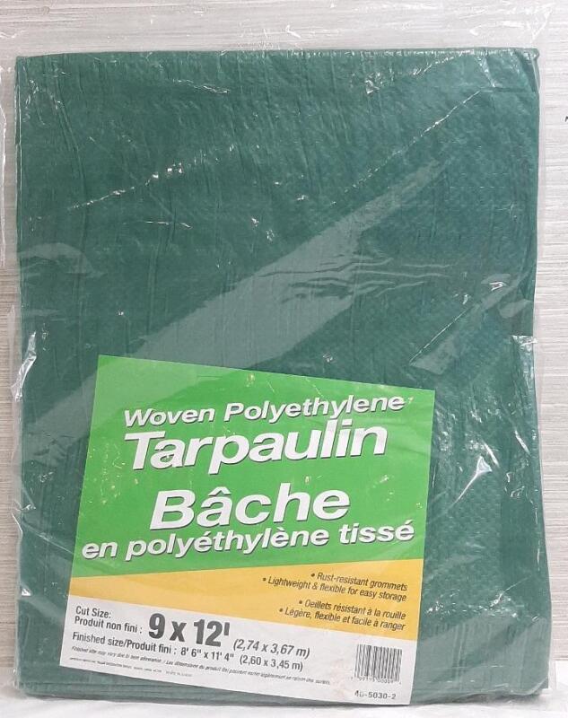 New Green Woven Polytethylene Tarp 9"&times;12"