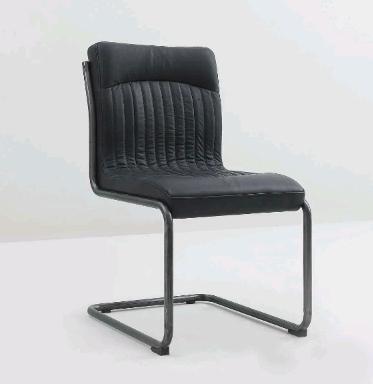 New - SLK Home Nella Modern Industrial Brazilian Leather Dining / Accent / Desk Chair , Onyx Black . Chair Measures 19"w&times;20"h&times;26"d&times;35"h . Retail $600