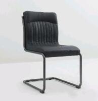 New - SLK Home Nella Modern Industrial Brazilian Leather Dining / Accent / Desk Chair , Onyx Black . Chair Measures 19"w&times;20"h&times;26"d&times;35"h . Retail $600