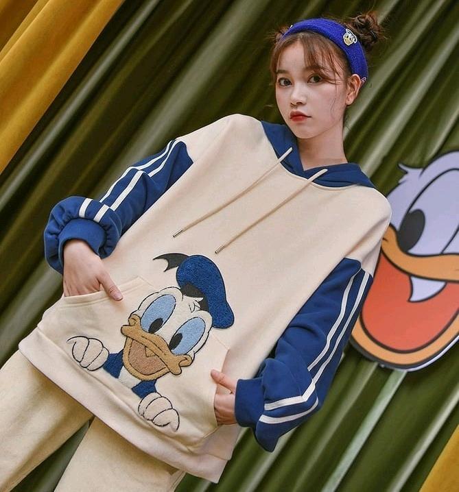 New Size XL Women's DISNEY &times; SNBL Donald Duck Pullover Hoodie