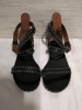 GIVENCHY Black Leather Elegant Studded Open Toe Flat Sandals Womens (Size 3-? ) - 2
