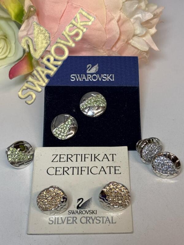 Authentic Seven Signed Swarovski Lapel Pin / Tie Clips