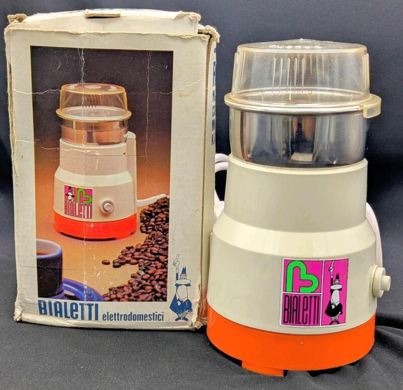 Vintage BIALETTI Italy ROLLMIX Coffee Grinder with Original Box