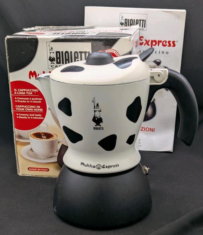 BIALETTI Casa Italia MUKKA EXPRESS 2-Cup Cappuccino Maker with Original Box & Instructions