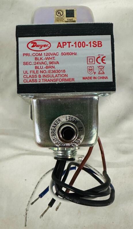 As-New Dwyer AC Power Transformer, 120 VAC Input, 24 VAC Isolated Output, APT-100-1SB