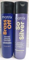 2 New Bottles of Matrix Shampoo & Conditioner, Incluring Brass Off Blue Shampoo for Brunettes & So Silver Conditioner | Both 300ml