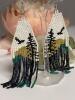 Handmade Bohemian Beaded Earrings Nature Scene Drop Tassel Woven Earrings Sheppard Hooks 4.25&rsquo;&rsquo; drop - 5