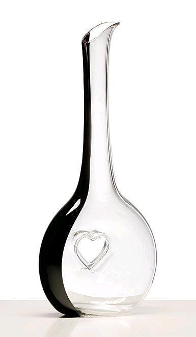 As-New Signed RIEDEL Black Tie Bliss Art Glass Decanter, 14.75" Tall, Retails $398!!