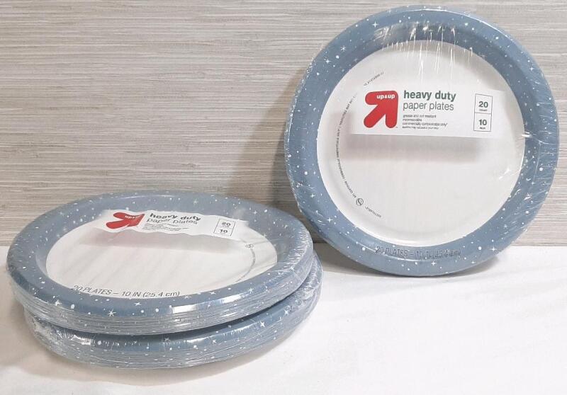 3 New Packs of 20pc Heavy Duty Paper Plates | 10" Diameter