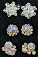Signed Vintage CORACRAFT & TRIAD Clip-On Earrings + Vintage AB Stone Earrings