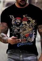New Size L Men's 3D Graphic T-Shirt "Cheech & Chong" Vibrant Colors Casual Crew Neck S/ S 100% Polyester Machine Wash Stock photos added
