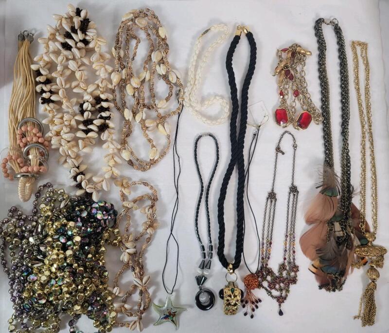 Large Lot Various Styles & Lengths Necklaces . 14+ Necklaces