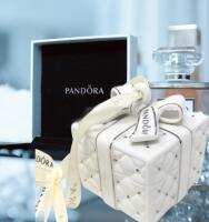 Pandora Quilted Porcelain Gift Box Limited Edition from 2016 Original Black Satin Lined Box and Ribbon Approximately 2 x 2.25&rsquo;&rsquo; no chips or cracks noted as new