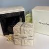 Pandora Quilted Porcelain Gift Box Limited Edition from 2016 Original Black Satin Lined Box and Ribbon Approximately 2 x 2.25&rsquo;&rsquo; no chips or cracks noted as new - 2