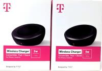 2 New TYLT 5W Convertible Qi Wireless Non-Slip Charging Pad / Stand for Apple and Android Devices with Power Supplies + Cables