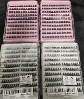 4 New artifical eyelash sets 2x0.07mm
