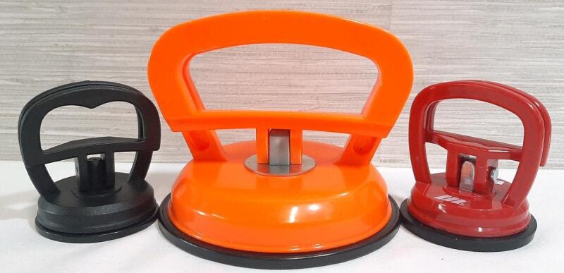 3 New Car Dent Pullers, 1 Measures 4&frac12;" Diameter, 2 Measures 2" Diameter