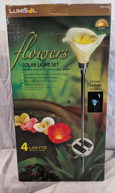 Lumisol Solar Light Set. 4 Lights 31.25" Tall.
