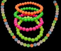 Retro Style Glow in the Dark 4 Pc Bracelet Set and Choker Necklace see description for sizes. Stock photos added