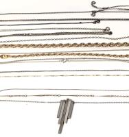 12 Assorted Vintage Chains & Necklaces + Matching Bracelet Set, 7" - 32" Long