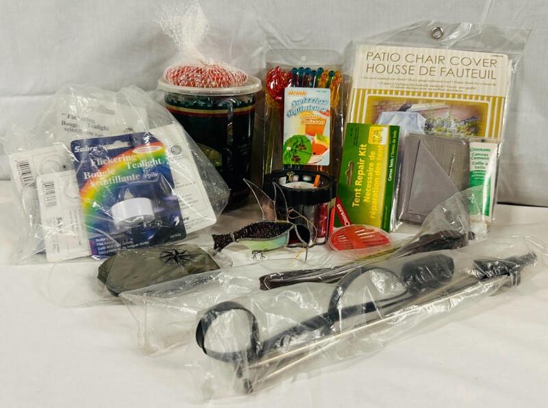 15+ Assorted Home Items, Includes Electric Tea Lights, TV Antennas, Patio Chair Cover, and More