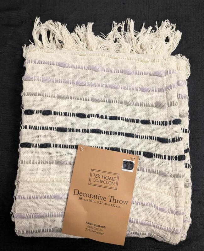 New Tex Home Collection Decorative Throw. 50" by 60"