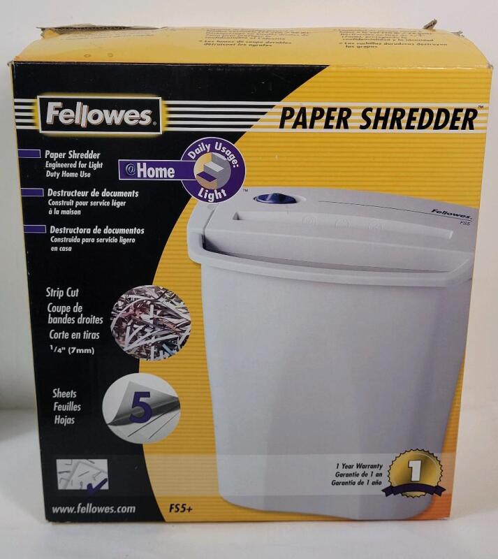 Fellowes FS5+ Paper Shredder . Will Shred Upto 5pcs. Paper at One (1) Time . Tested Working