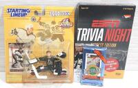Lot of Hockey Collectibles, Includes 1998 Extended Series Starting Lineup Nikolai Khabibulin Figure, Ultimate Hockey 1991 Premi&egrave;re Edition 6-Card Pack, Upper Deck Series Two 2024-25 4 Card Pack & ESPN Trivia Night Express Edition Trivia Game