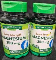 2 new bottles Nature's truth extra strength Magnesium 250mg