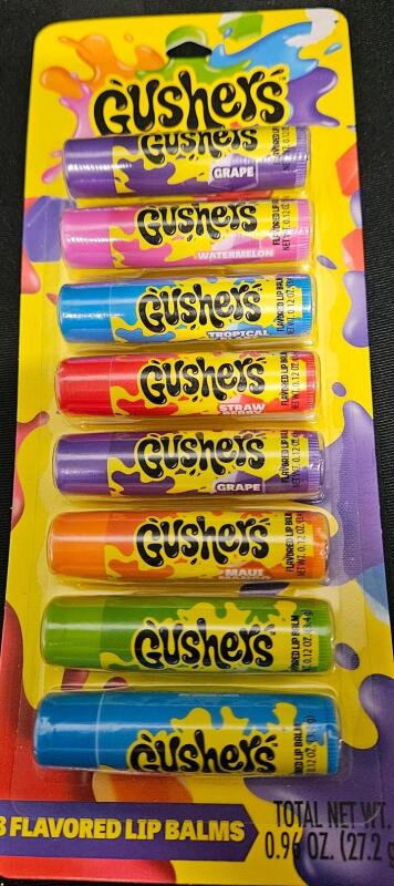 8 new flavored Gushers lip balms 27.2g