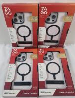 4 New Zagg iPhone 16 Pro Max Santa Cruz Snap w/Kickstand Phone Cases , Clear .