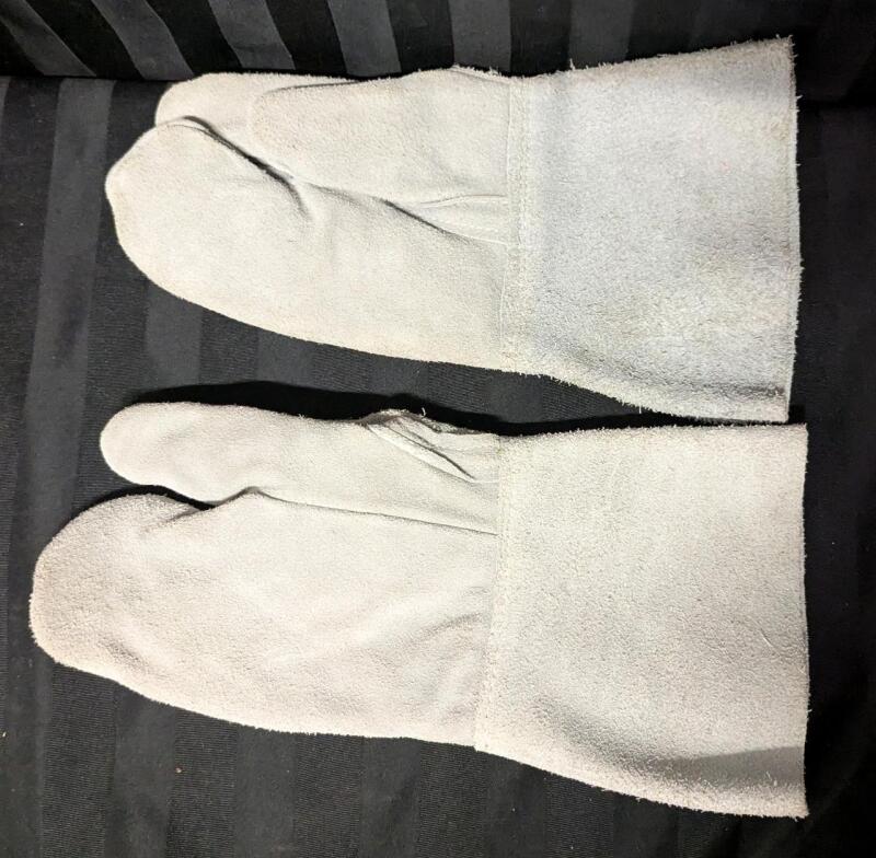 Leather Split Finger Gloves . Wrist measures approximately 5" Wide when laying flat.
