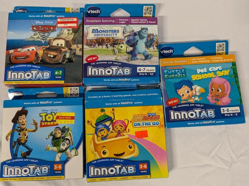 5 New Vtech InnoTab Learning. Experience E-books. Nickelodeon and Disney.