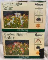 2 As-New Floral Solar Lanterns, Includes Lily and Tulip