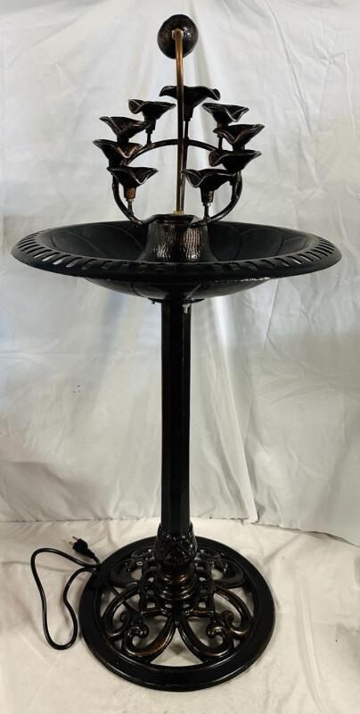 New Montebello Gardens Lily Fountain with Cul Pump, Antique Bronze Colour, LF-129RP, Approx. 39&rdquo; Tall