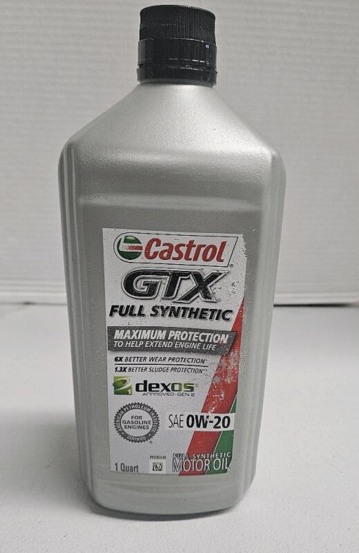 New Castrol GTX full synthetic SAE OW-20 Oil 1 quart