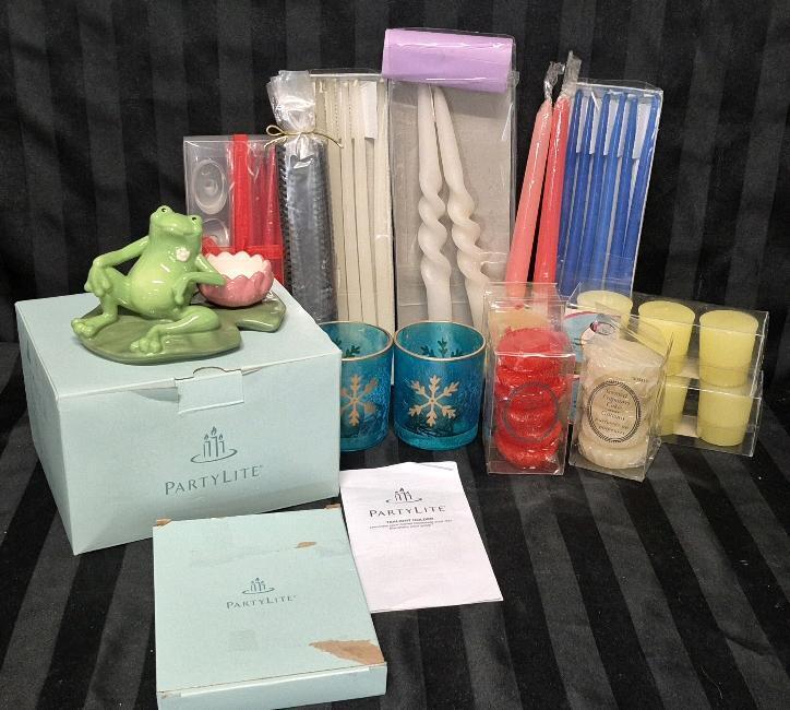 As New Party Lite Tealight Holder & Various Candles
