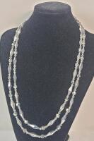 Vintage Sherman Double Strand Necklace . Signed Sherman .