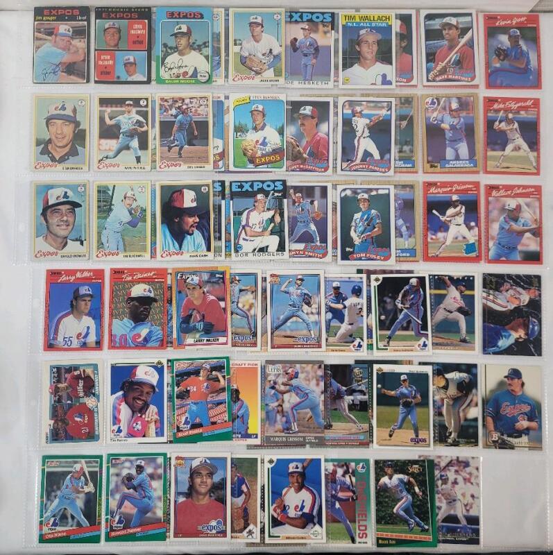 1971 - 1999 Montreal Expos MLB Baseball Trading Card Singles . 79 Trading Cards
