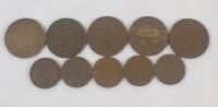 1916 - 1935 Canadian Large & Small One Cent Pennies . Large : 1916 , 1917 , 1918 , 1919 , 1920 . Small : 1920 , 1929 , 1932 , 1933 & 1935 . Ten (10) Coins