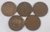 1916 - 1935 Canadian Large & Small One Cent Pennies . Large : 1916 , 1917 , 1918 , 1919 , 1920 . Small : 1920 , 1929 , 1932 , 1933 & 1935 . Ten (10) Coins - 2