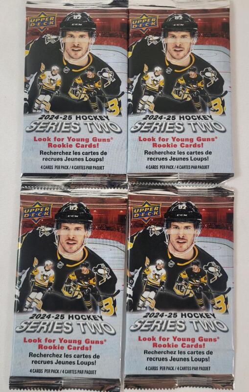 2024-25 Upper Deck Series Two NHL Hockey Sealed Trading Card Wax Packs , 4-Packs