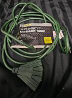 New 15ft 3 outlet extension cord for indoor/Outdoor use