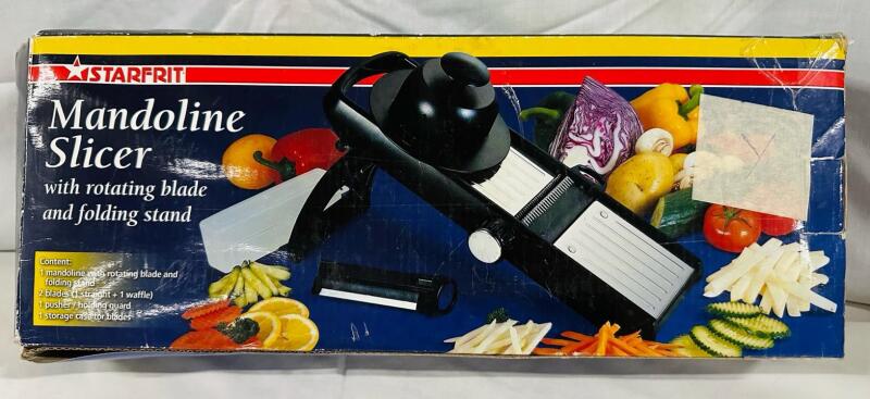 Starfrit Mandoline Slicer with Rotating Blade and Folding Standq