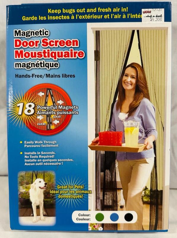 2 New Magnetic Door Screens, Hands-Free, 83x19.5&rdquo;