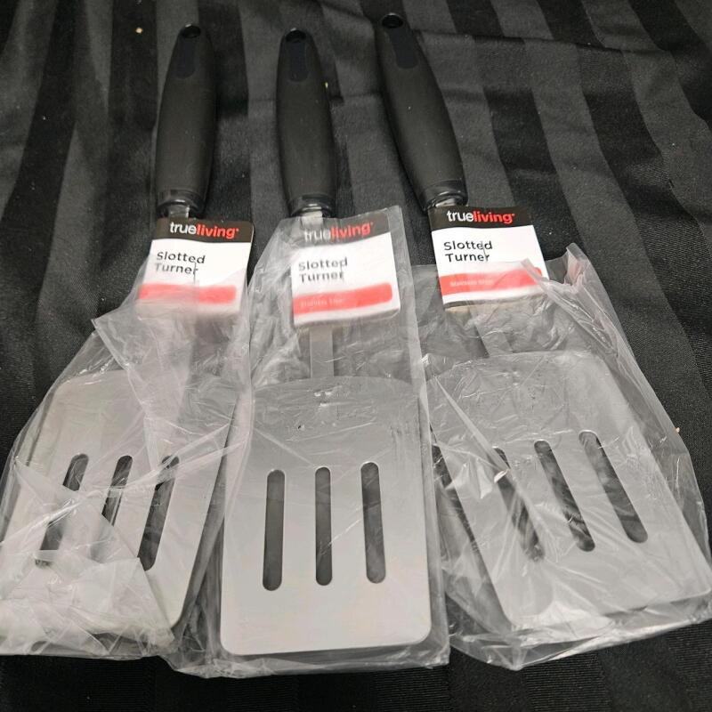 3 new true living slotted turner