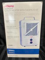 As-New Ritetemp Fan-Forced Electric Utility Heater with Thermostat, Small, 1500 Watts, LH-875-A, 14.5x9.5&rdquo;
