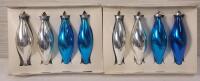 Vintage Mercury Glass Tear Drop Christmas Tree Ornaments . Two (2) Sets of 4 . Measures 5 &frac14;" tall