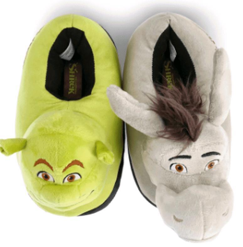 New sz 1 Kid's Shrek and Donkey Plush 3D Plush Slippers