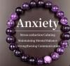 Two New Amethyst Anxiety Bracelet - Handmade "Anxiety" Flex Beads Dark Purple Stock photo added